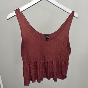Dark red flowy tank